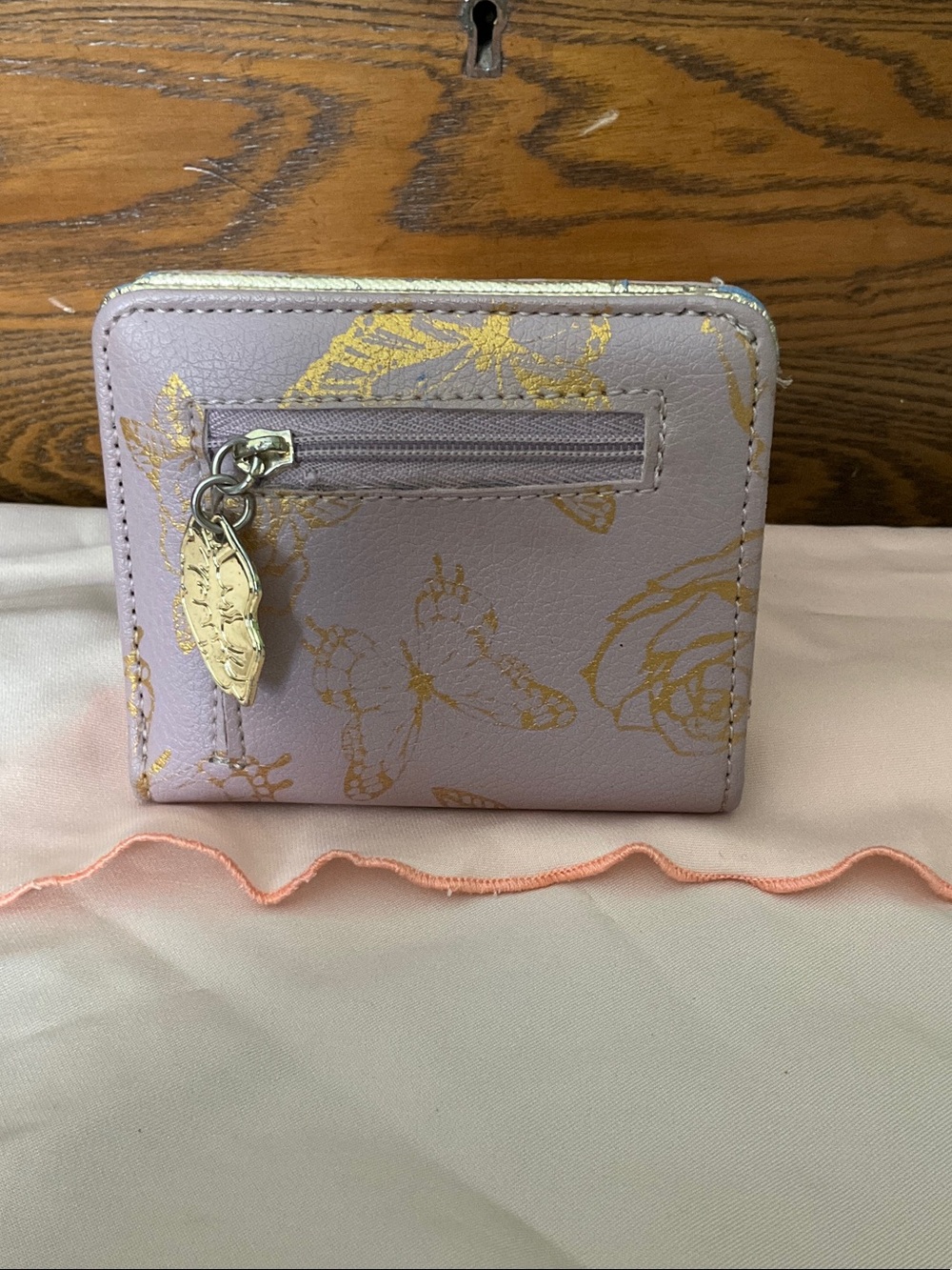 Betsey Johnson Lavender Wallet with Gold Butterfly Print